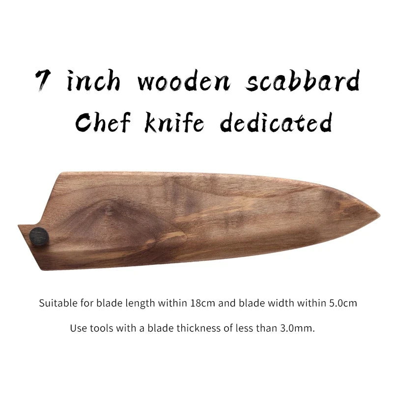 Solid Walnut Wood Blade Protective Shell Knife