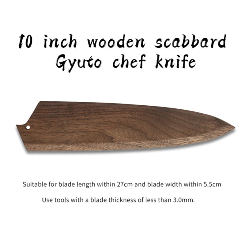 Solid Walnut Wood Blade Protective Shell Knife