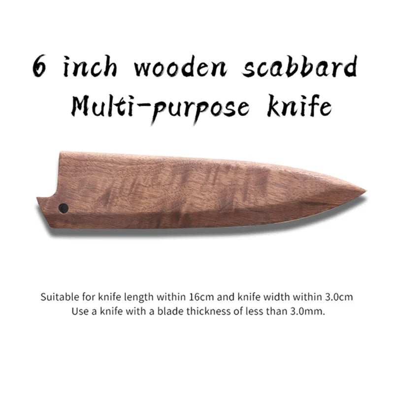 Solid Walnut Wood Blade Protective Shell Knife