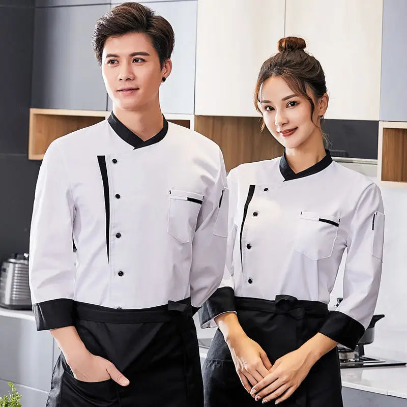 Unisex  Long  Sleeve Restaurant white Chef Jacket