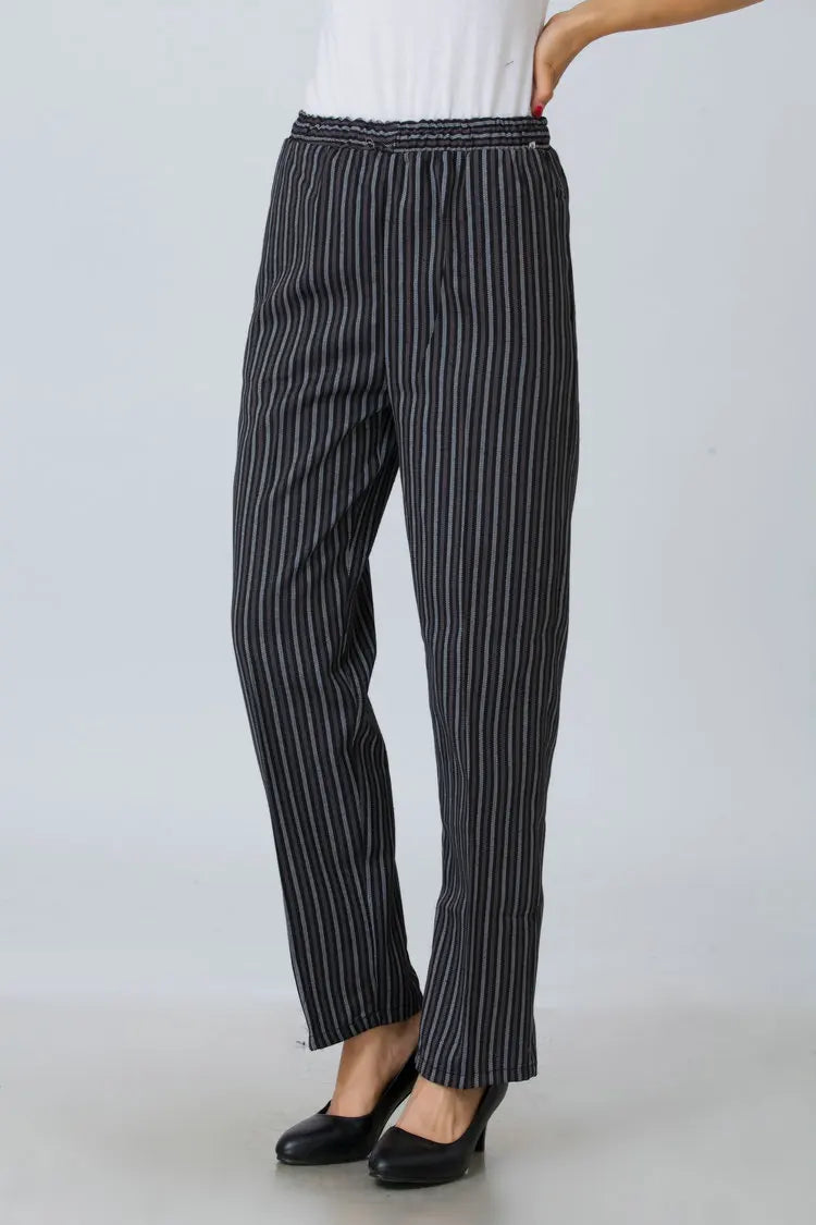 Elastic Women models   Food Service pants stripe Chef Working Pants