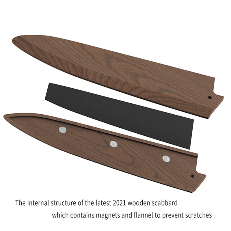 Solid Walnut Wood Blade Protective Shell Knife