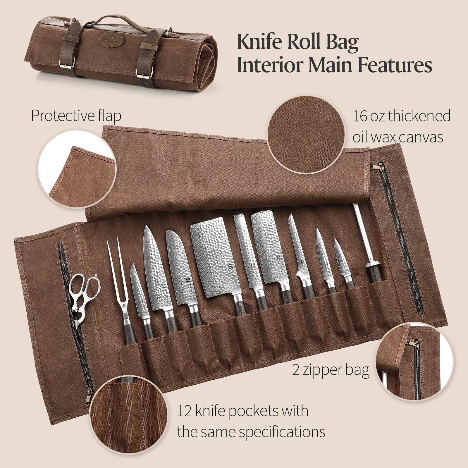 Foldable  Kitchen Knife Bags