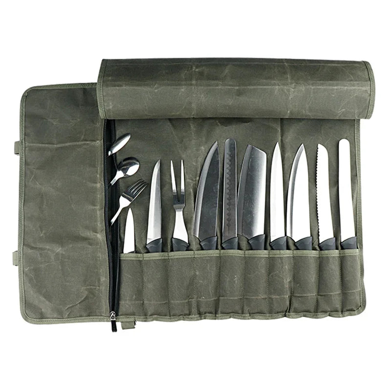 Portable Professional Chef Knife Bag With Durable Storage Pocket