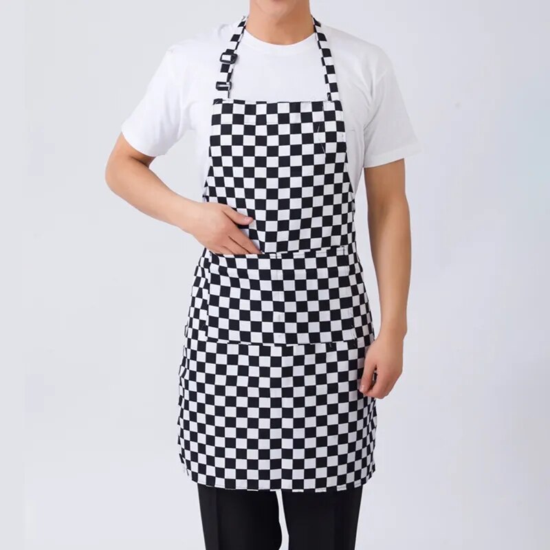 Adjustable Half-length Kitchen Apron For Adult  With 2 Pockets