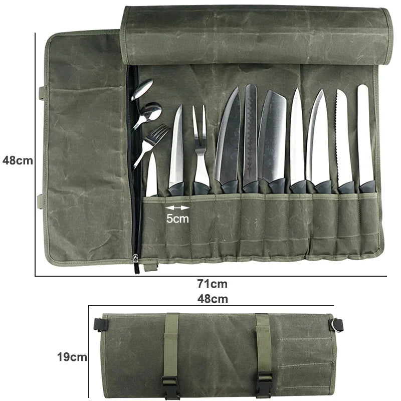 Portable Professional Chef Knife Bag With Durable Storage Pocket