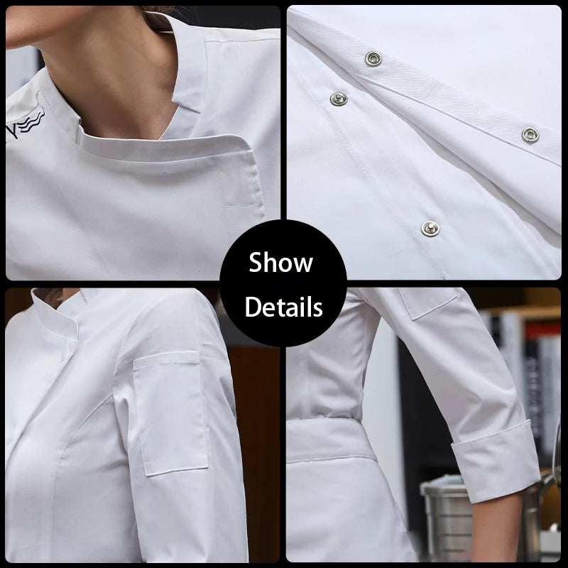 Restaurant Woman  Long Sleeve Chef Jacket Hotel Female Kitchen Uniform