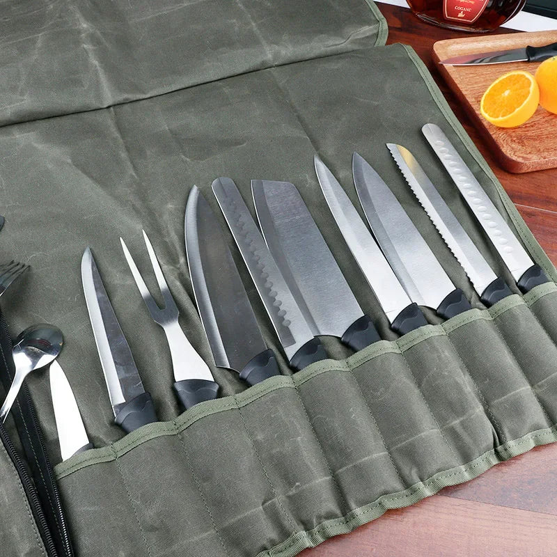 Portable Professional Chef Knife Bag With Durable Storage Pocket