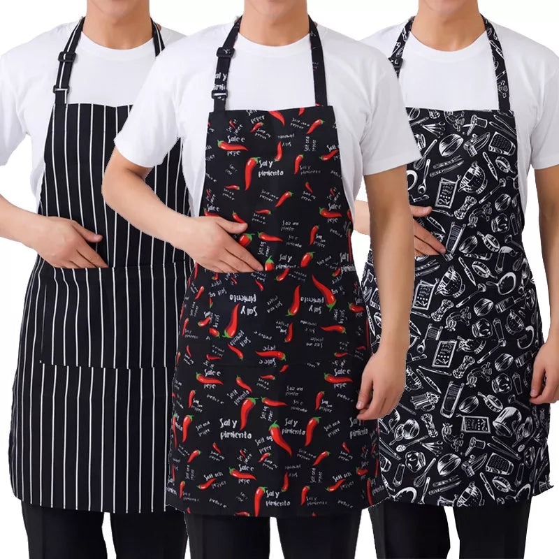 Adjustable Half-length Kitchen Apron For Adult  With 2 Pockets