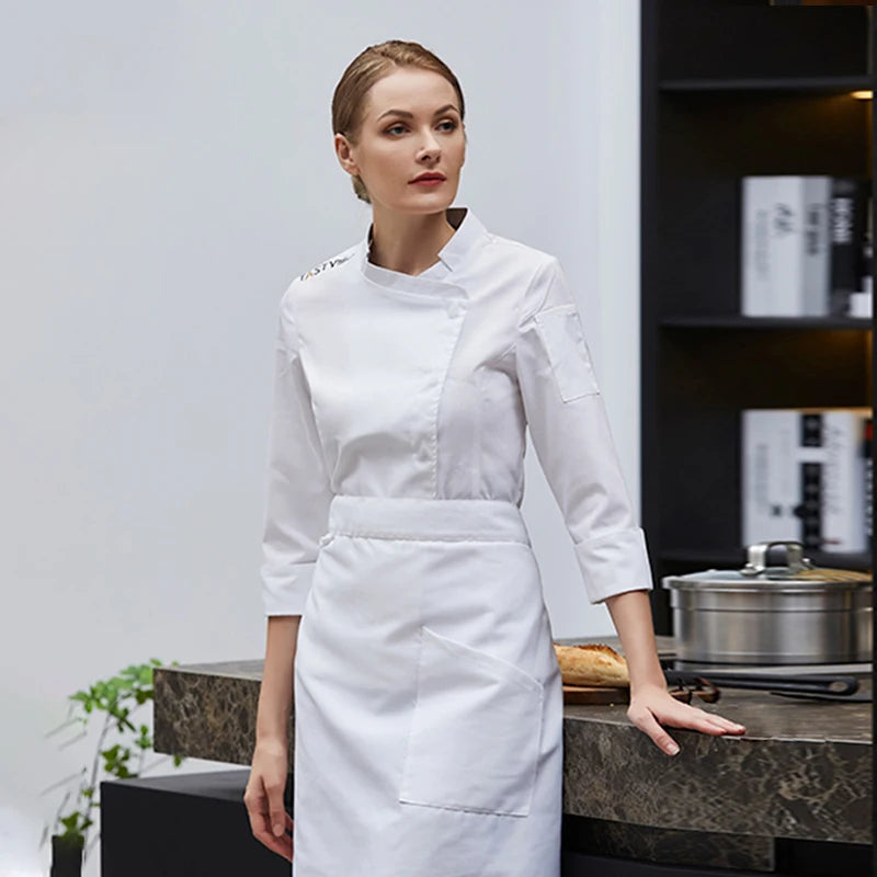 Restaurant Woman  Long Sleeve Chef Jacket Hotel Female Kitchen Uniform