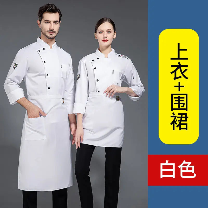 Unisex Long-sleeved Chef Jacket For  Women Kitchen Clothing