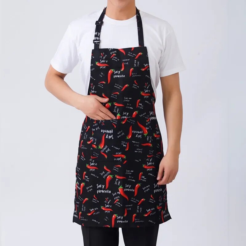 Adjustable Half-length Kitchen Apron For Adult  With 2 Pockets