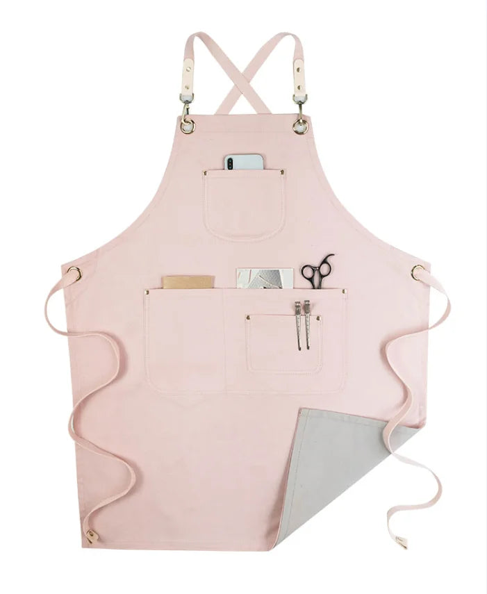 Lather Belt Denim Chef Apron